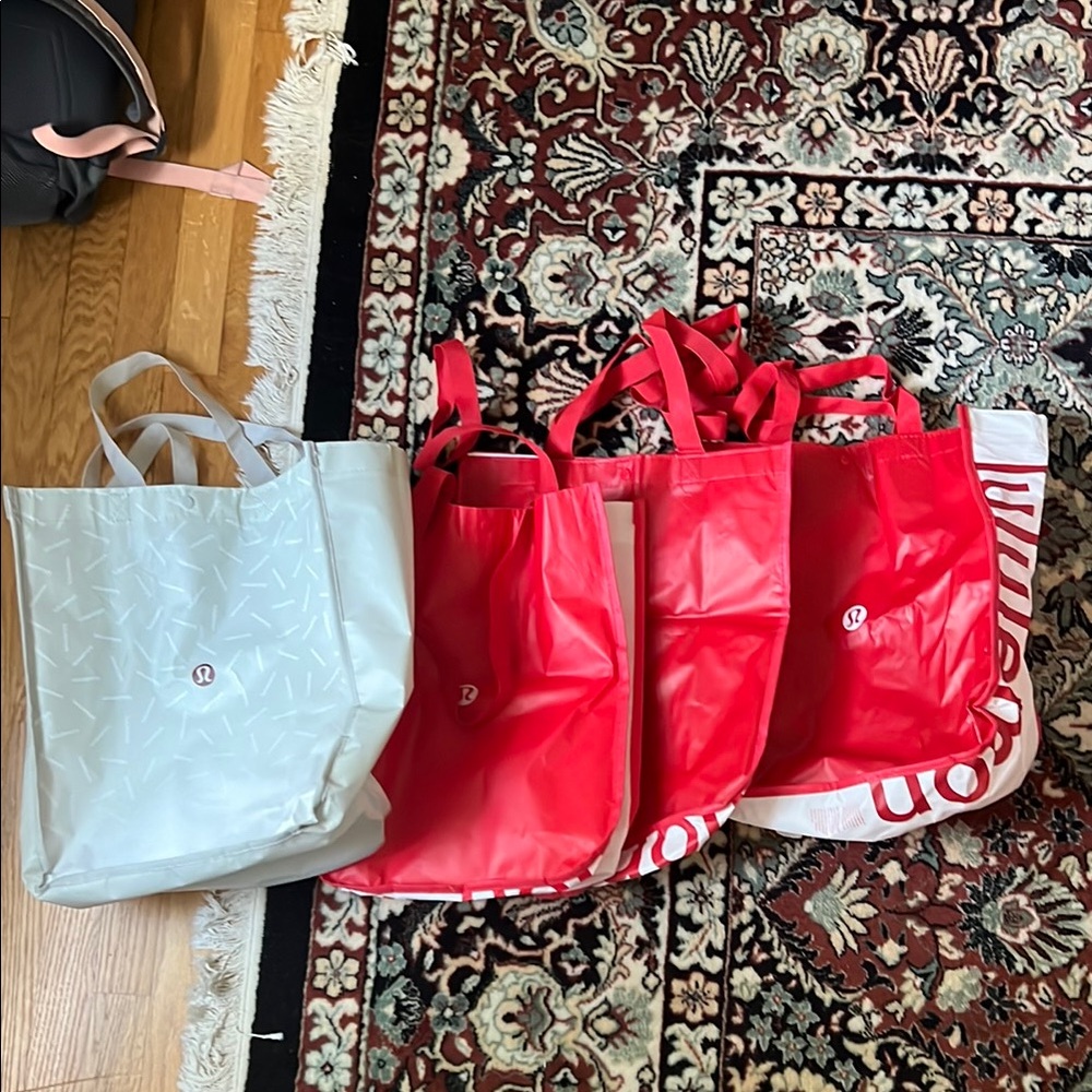Lululemon Athletica Red and White Totes Collection